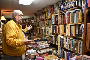 Hunt explains what kind of books he has bought for his shop during its 20-plus years of business.